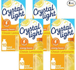 Crystal Light Energy Boost Lemonade Drink Mix, 10 ct On-the-Go Packets, 1.5 Ounce (Pack of 4)