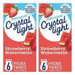 Crystal Light Drink Mix, Strawberry Watermelon, Powdered Soft Drink Concentrate, Sugar-Free & Low Calorie, Caffeine-Free, Kosher, Gluten-Free, 1.96 Ounce (Pack of 2)