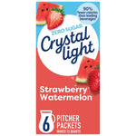 Crystal Light Drink Mix, Zero Sugar Powdered Water Enhancer, Artificially Flavored Low Calorie Beverage Mix, Powdered Soft Drink Mix for Flavorful Hydration, Strawberry Watermelon, 6 Pitcher Packets, 1.96 Ounce (Pack of 10)