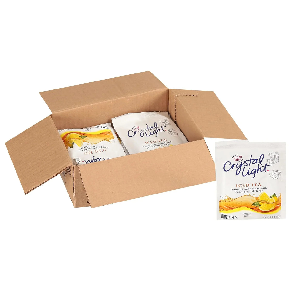 Crystal Light Sugar-Free Iced Tea Naturally Flavored Powdered Drink Mix 12 Count Gallon Packets