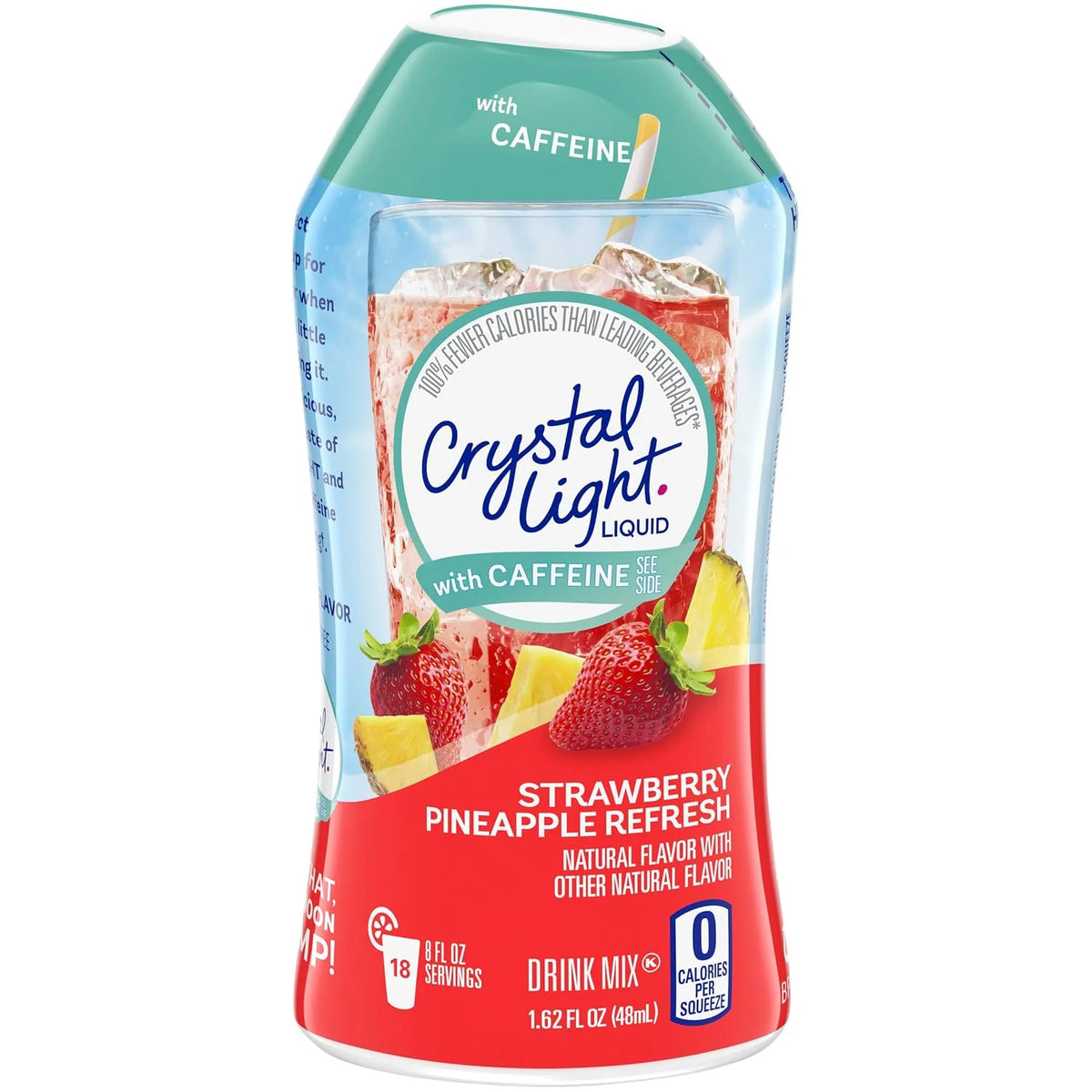 Crystal Light Strawberry Pineapple Liquid Energy Drink Mix with Caffeine, Sugar Free Water Enhancer, Naturally Flavored Beverage Mix, 1.62 Fluid Ounce Bottle (Pack of 1)