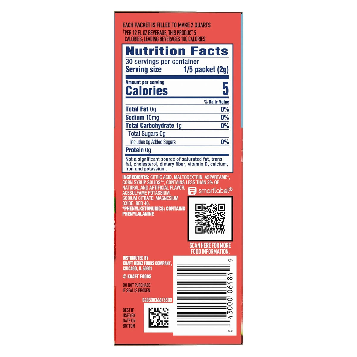 Crystal Light Drink Mix, Zero Sugar Powdered Water Enhancer, Artificially Flavored Low Calorie Beverage Mix, Powdered Soft Drink Mix for Flavorful Hydration, Strawberry Watermelon, 6 Pitcher Packets, 1.96 Ounce (Pack of 10)