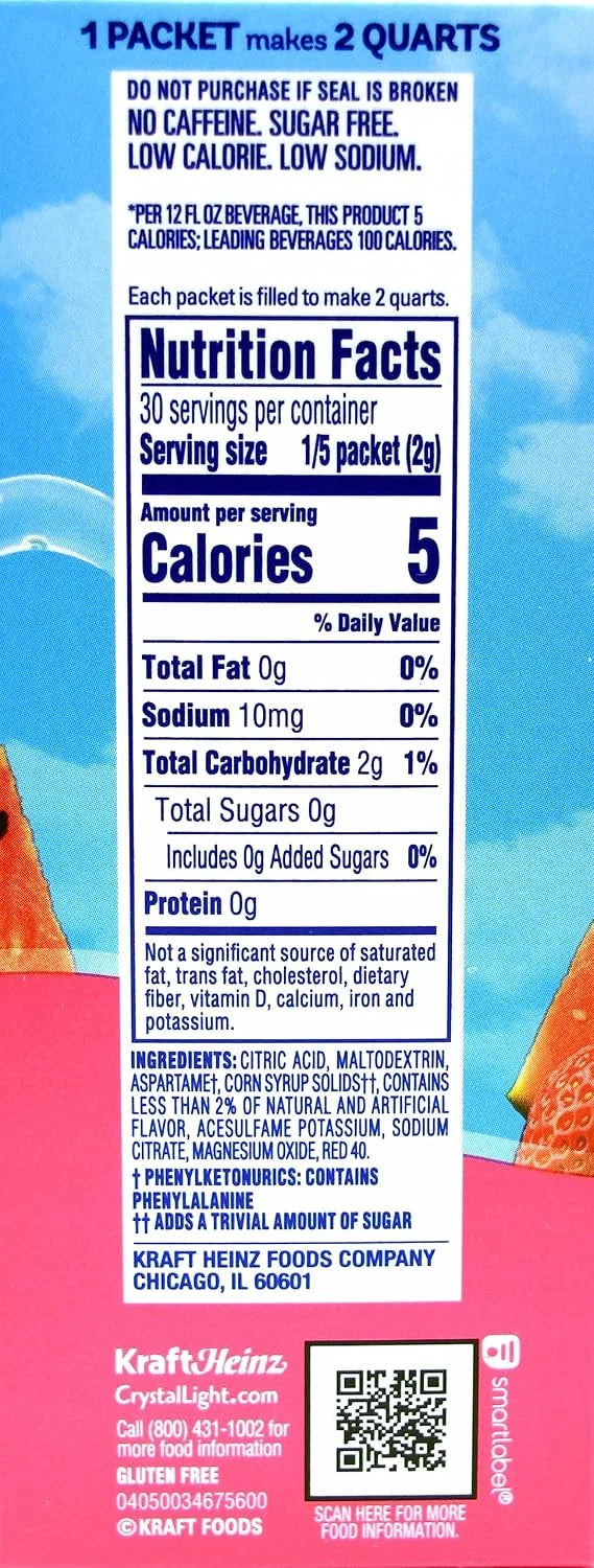 Crystal Light Strawberry Watermelon - 12 Quarts, 1.96 oz