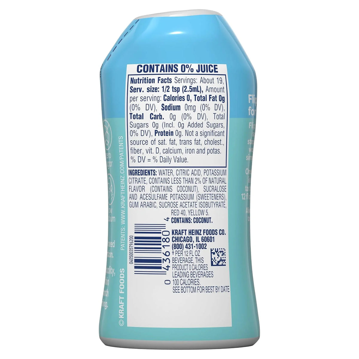 Crystal Light Liquid Energy Drink Mix with Caffeine, Sugar Free Water Enhancer, Low Calorie Beverage Concentrate, Liquid Water Flavoring, Tropical Coconut, 1.62 Fluid Ounce (Pack of 12)