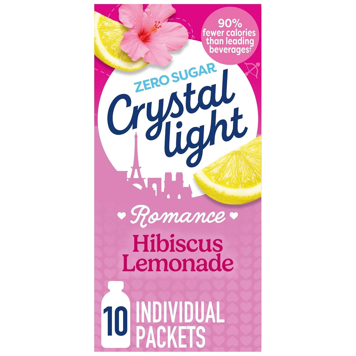 Crystal Light Drink Mix, 10 packets, Hibiscus Lemonade, 0.14 oz