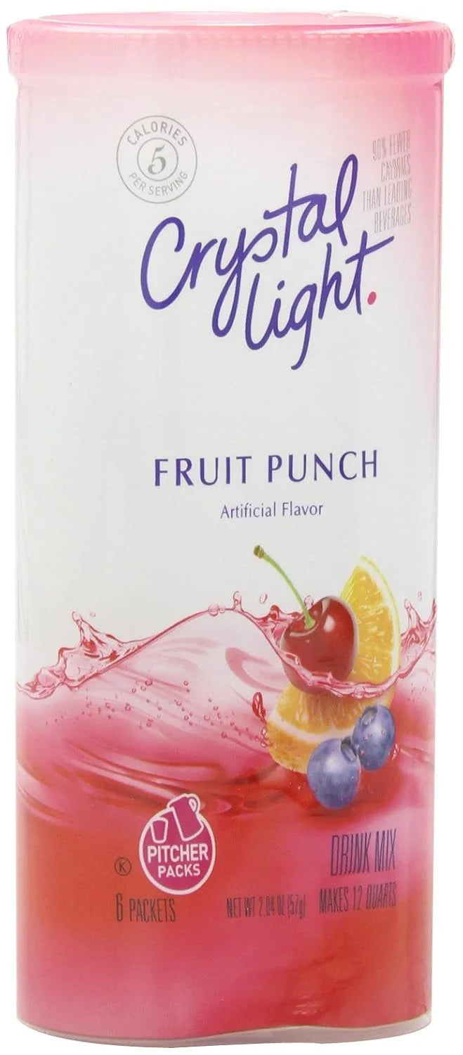 Crystal Light Fruit Punch Drink Mix (24 Pitcher Packets, 4 Canisters of 6)