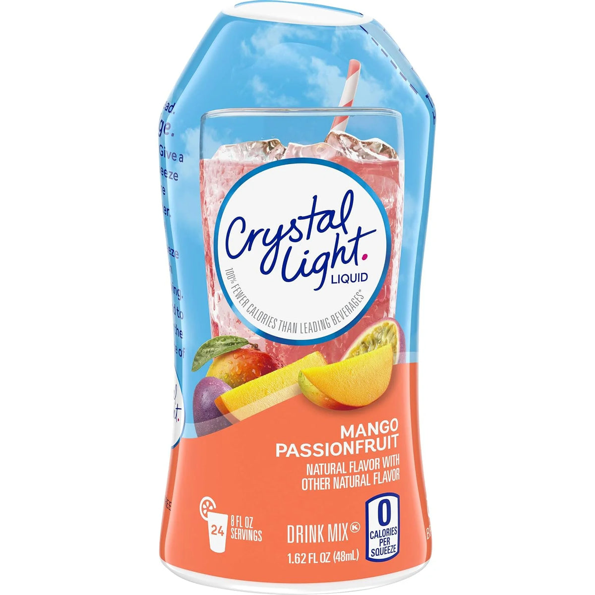 Crystal Light Sugar Free Mango Passion Fruit Liquid Drink Mix, Caffeine Free, 1.62 fl oz Bottle