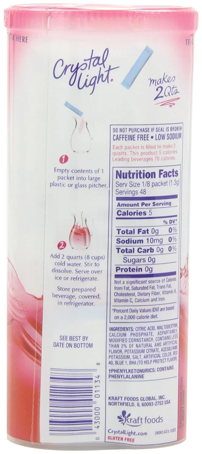 Crystal Light Fruit Punch Drink Mix (24 Pitcher Packets, 4 Canisters of 6)