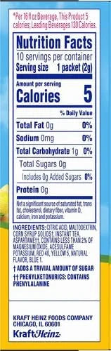 Crystal Light Powdered Drink Mix, Lemon Iced Tea, 10 CT, 0.7 OZ (Pack of 8)