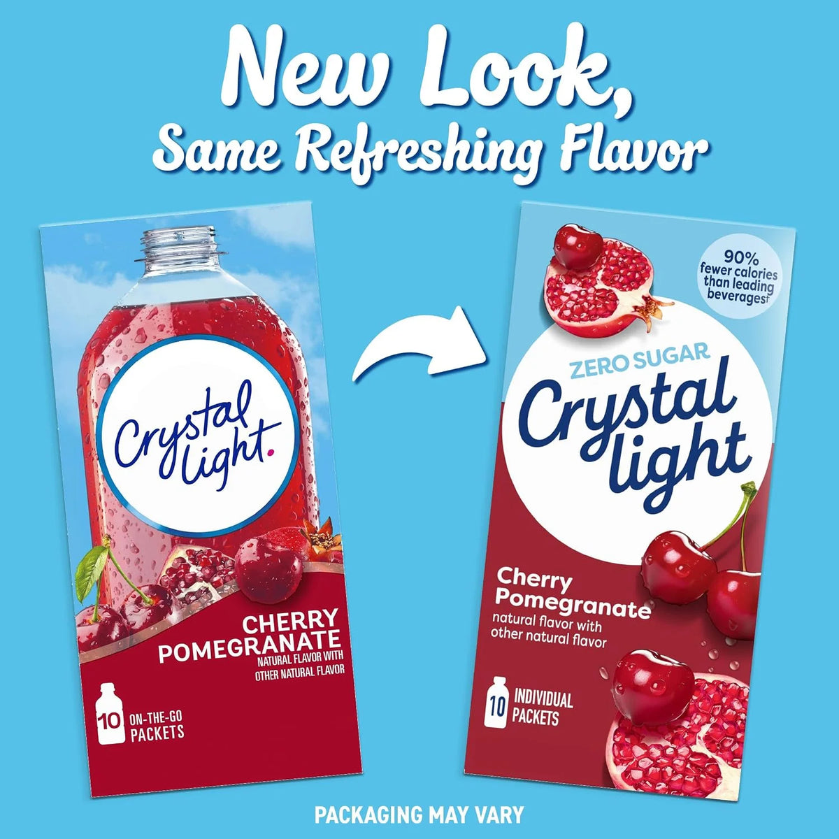 Crystal Light Drink Mix – Lemon Decaf Iced Tea Canister (Makes 12 Quarts, 1.5 oz), Sugar-Free Cherry Pomegranate On-The-Go (10 CT) & Blackberry Lemonade Liquid Water Enhancer (1.62 fl oz) (1 Ea.) (Variety Pack)